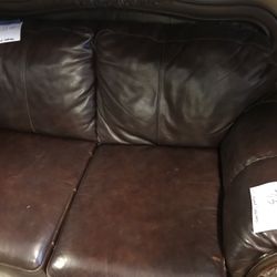 Leather Loveseat 