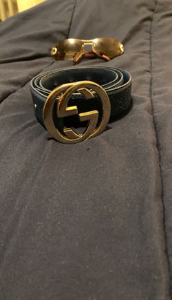 Navy blue Gucci belt