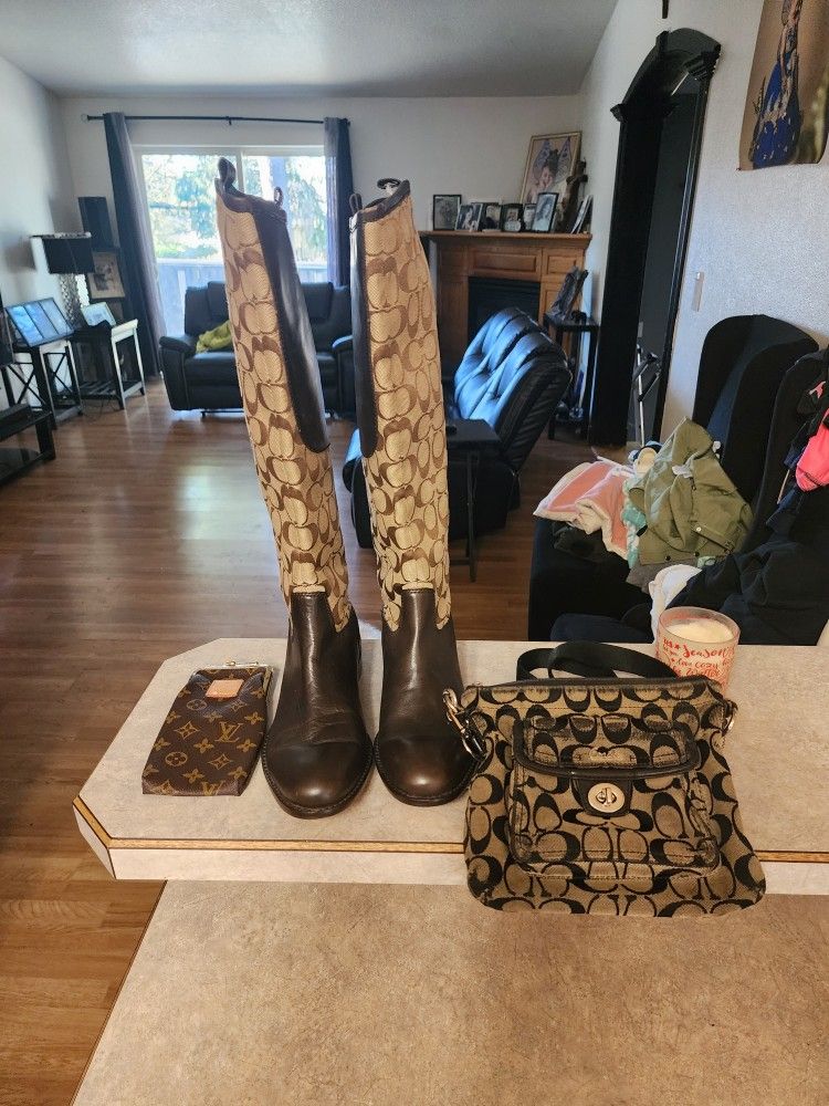 Coach Boots ,purse And Louie V Cigarette Case