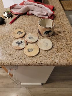 Stone coaster set From Africa