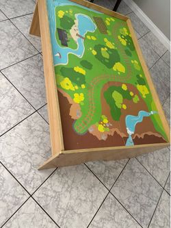 Train wood table