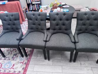 Grey Nailhead Dinning Chairs