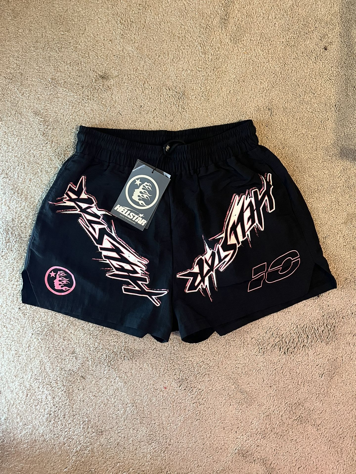 Hellstar Waxed Nylon Athletic Shorts