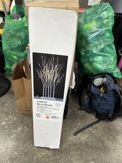 Lighted Birch Tree Center Piece