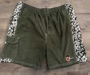 Vintage Looney Tunes Taz Surf Board Shorts Swim Trunks 90s Mens Large Lined Y2K