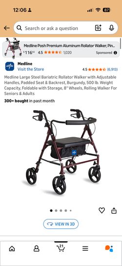 Bariatric Rollator Walker with Adjustable Handles
