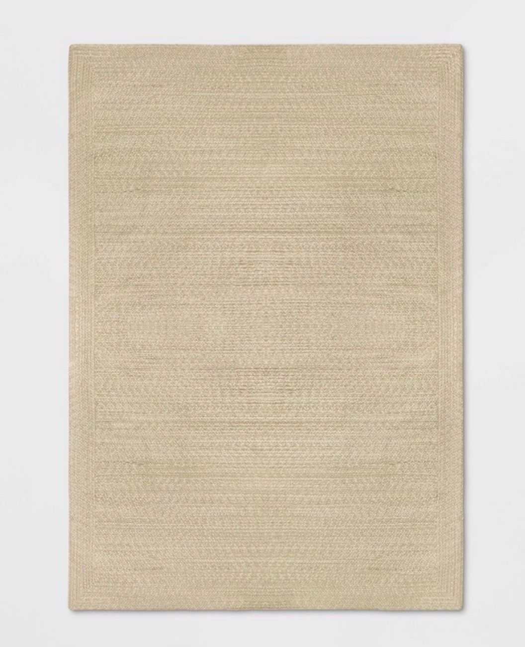 7'x10' Natural Woven Rectangular Outdoor Area Rug Heathered Cream