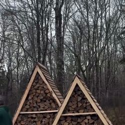 A Frame Firewood Storage