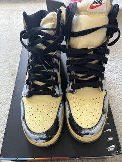 Nike Dunk High 1985 Black Acid Wash Lemon Drop DD9404-700 Men's Size 10.5 No LID