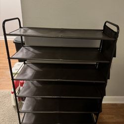 Shoe Rack- 6 Tiers w/ side 8 pocket Shoe Organizer