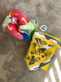 Cough Drop Nike SBs , Lightning Jordan 4s - Size 8.5