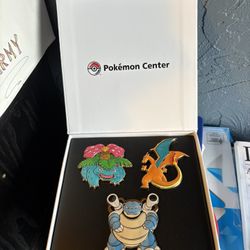 Pokemon Company Pins Starters (Charizard, Blastoise, Venusaur) New