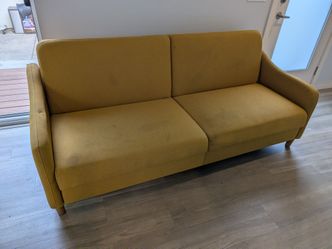 Mustard Yellow Fabric 2-Seater Sofa