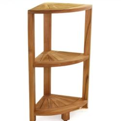 Teak Corner Shelf