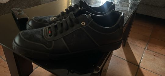 Gucci Low Black Signature Monogram Leather Sneakers (Style Code: 162961