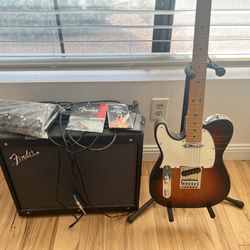 Left hand guitar and amp