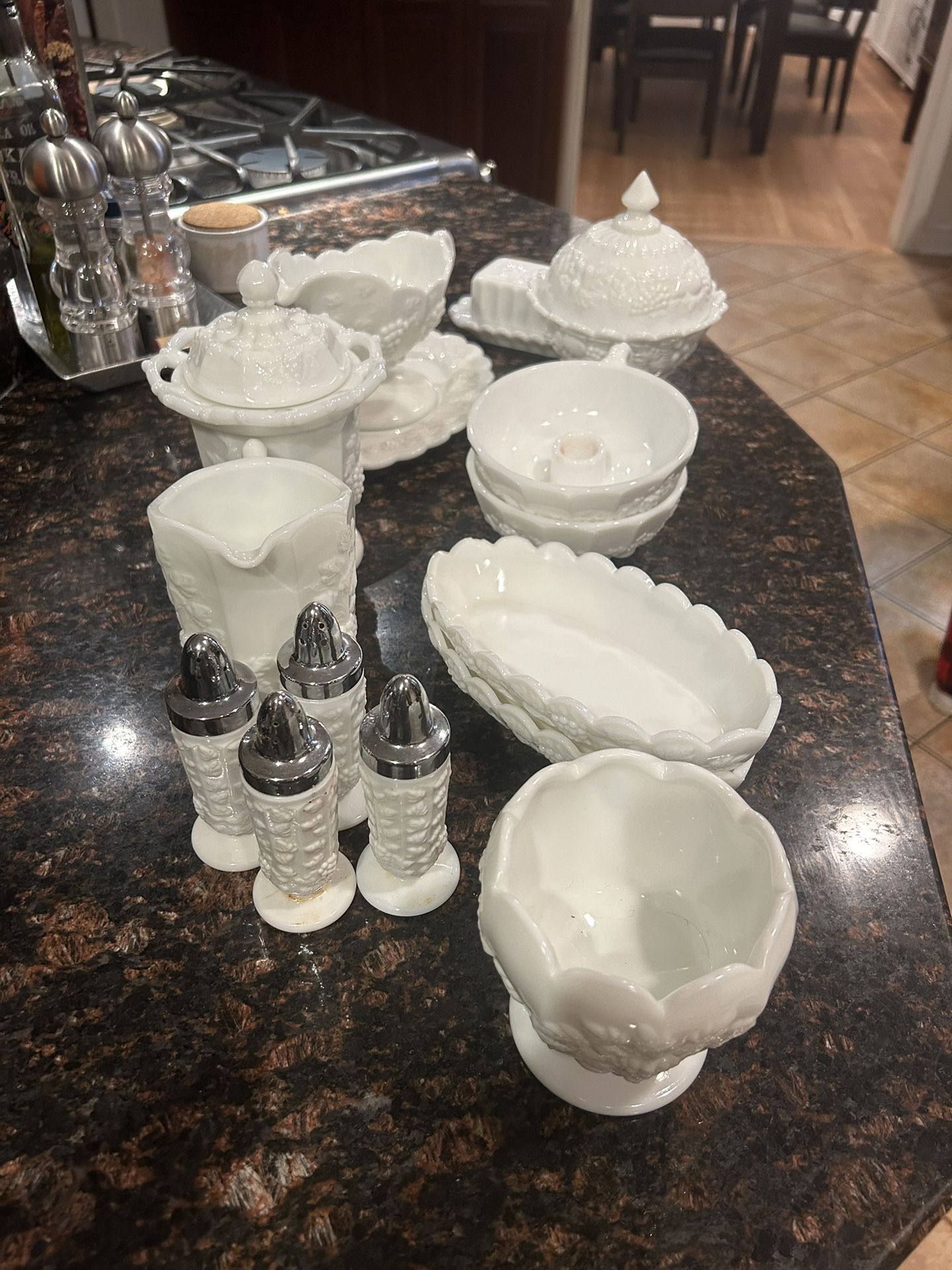 Vintage White Milk Glass