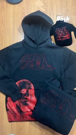 RED rhinestone SDL HOODIE 