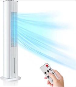 Portable Evaporative Cooler - VEOHAUT Evaporative Air Cooler, 60° Oscillation, 3 Speeds Cooling Fan, Remote & 12-Hour Timer, Air Conditioner for Home