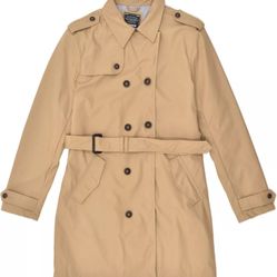 ALCOTT WOMENS TRENCH COAT IT 52 ( Approx XL American)  BROWN COTTON XL10