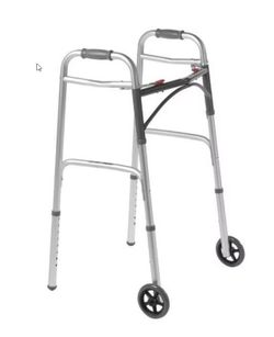 Deluxe Foldable Two-Button Walker With 5” Wheels