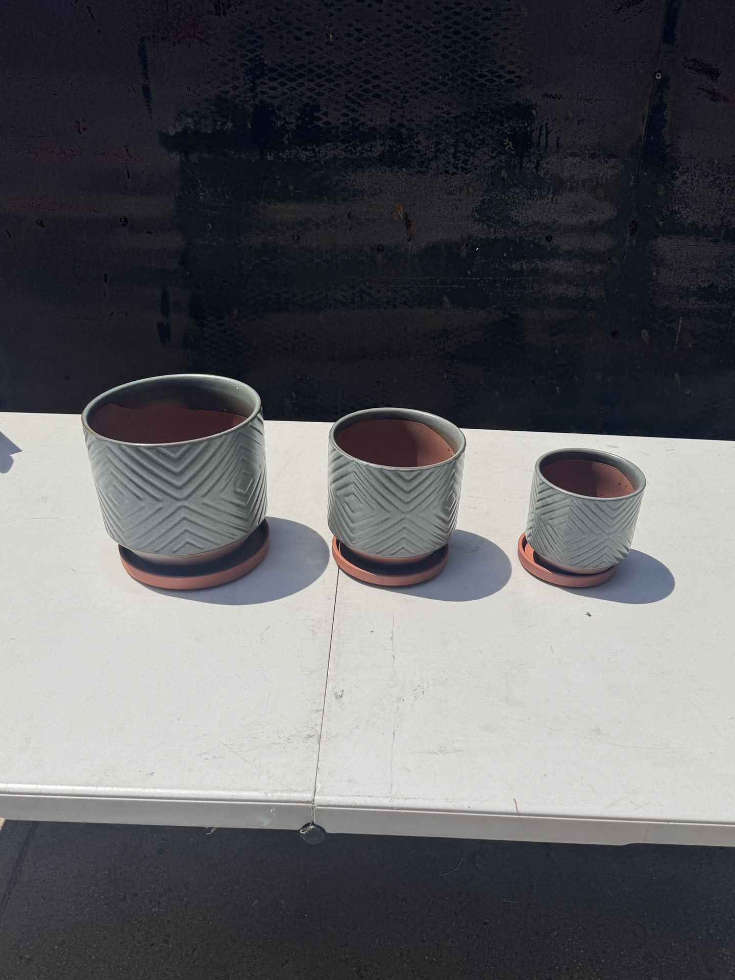 3 Pack Ceramic Plant Pots