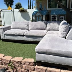 Grey 2 Piece Reversible Sectional Sofa