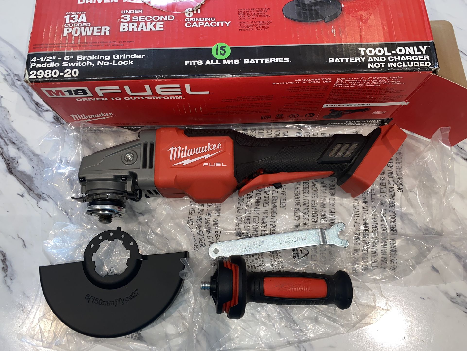 Milwaukee M18 Fuel 4 1/2”- 6” Grinder