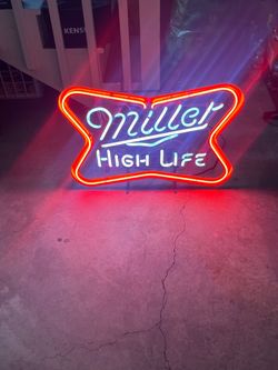 Vintage Miller High Life Neon Beer Sign – Bowtie – Works Great