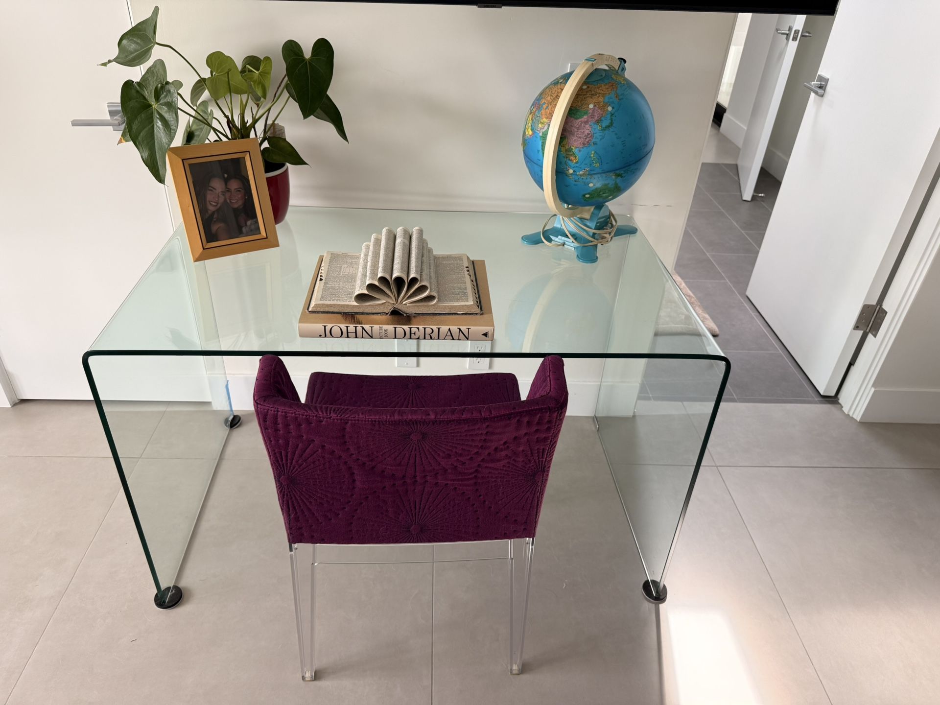 GLASS DESK OR ENTRY TABLE