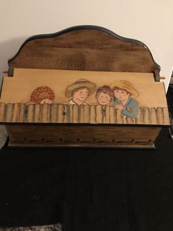Wooden hand painted recipe/keepsake box