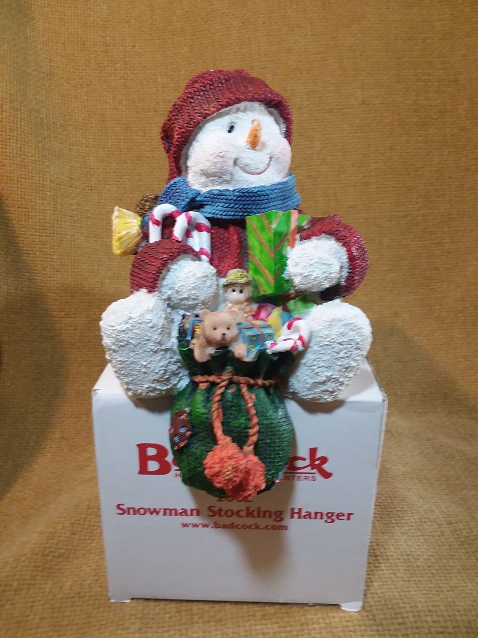 Badcock 2002 Snowman Stocking Hanger