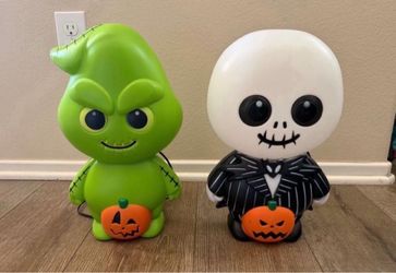 Halloween Decoration Blow Molds The Nightmare Before Christmas Jack and Oogie (New)