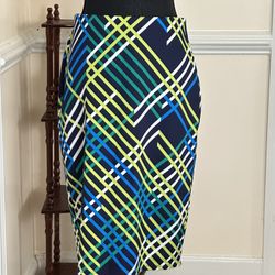 Geometric Patterned Waist Pencil Skirt