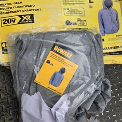 Dewalt Men's Large 20V XR Lithium Ion Black bare Hoodie with 1 USB Power Adapter