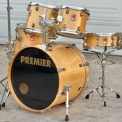 Premier XPK 5 Piece Drum Set / Shell Pack ENGLAND. 10" 12" 14" toms. 22" bass drum. 14" snare drum