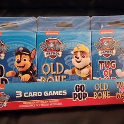 Paw Patrol 3 Card Game Pack Go Pup Old Bone Tug of War