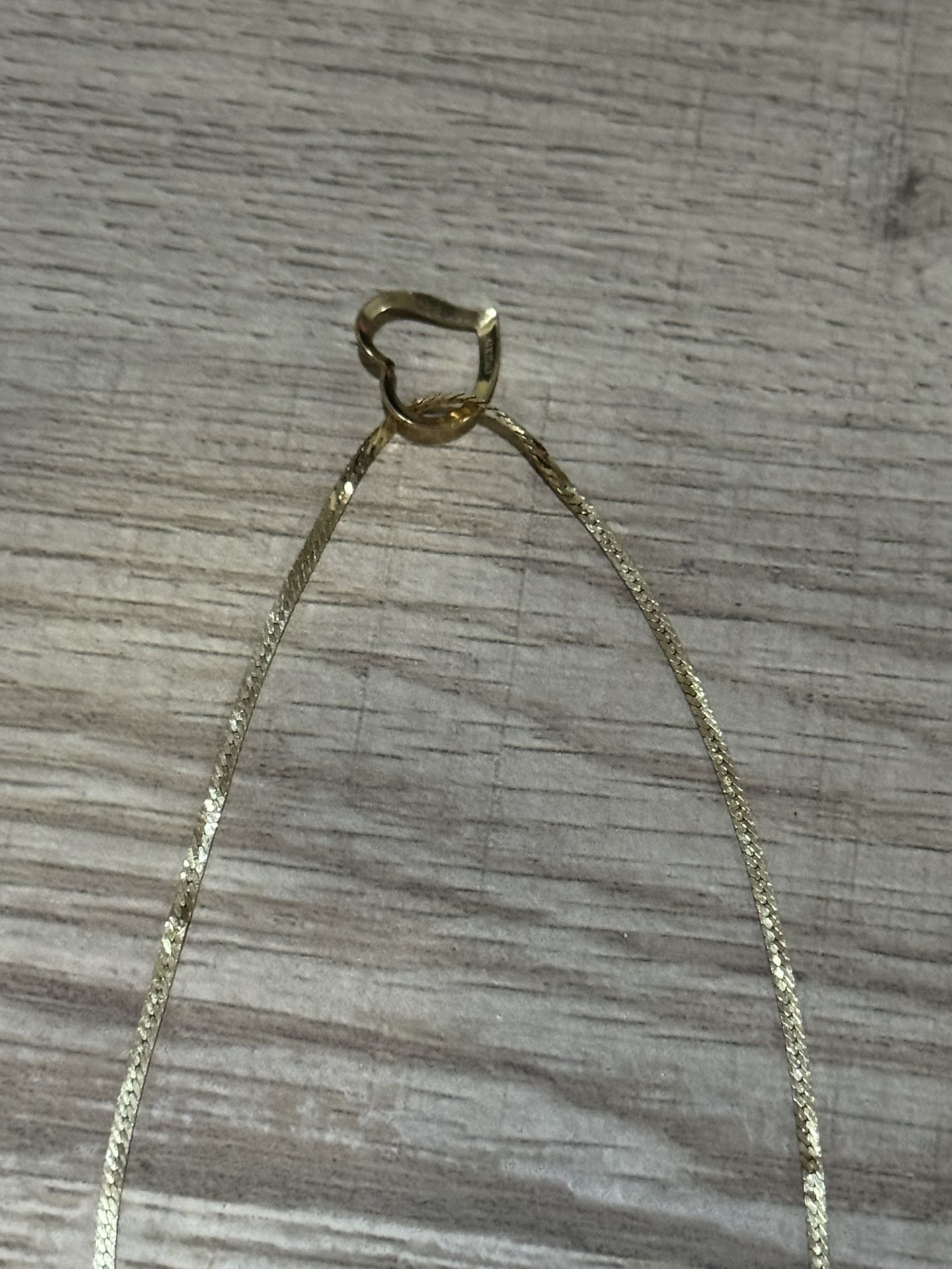 14kt Solid Gold Chain W/heart Pendant
