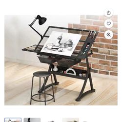 Glass Drawing Table 