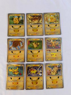 Pokemon 30th Anniversary Pikachu Cards