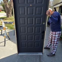 36x80 Front Door , Left Swing , Painted , Framed , Ready To Install