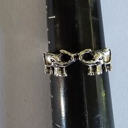 LUCKY ELEPHANT SILVER TITANIUM FOREVER WEAR NEW SIZE 8 RING