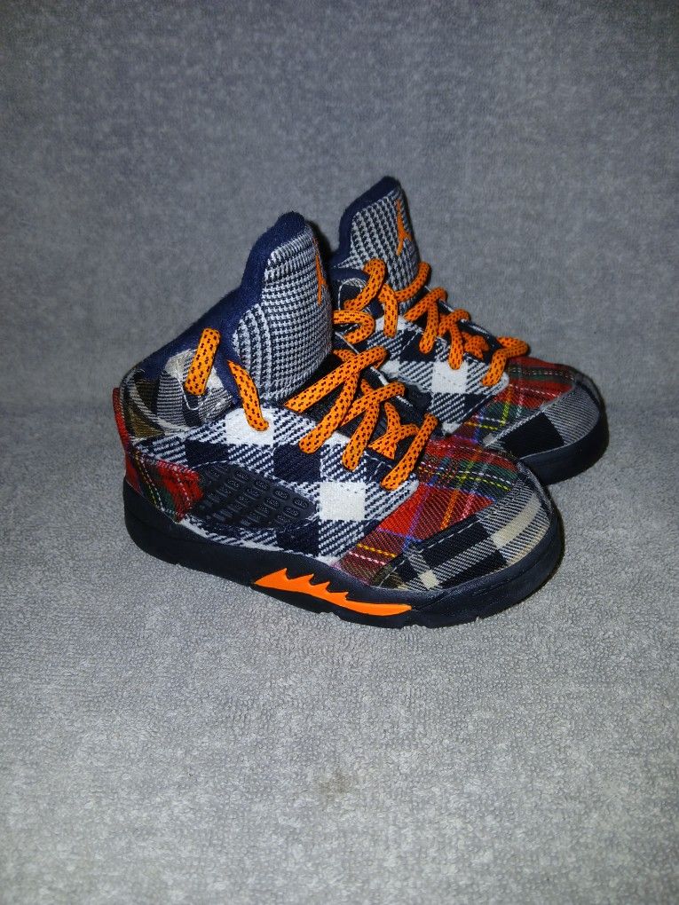 Toddler Jordan Retro 5 Plaid Size 6c