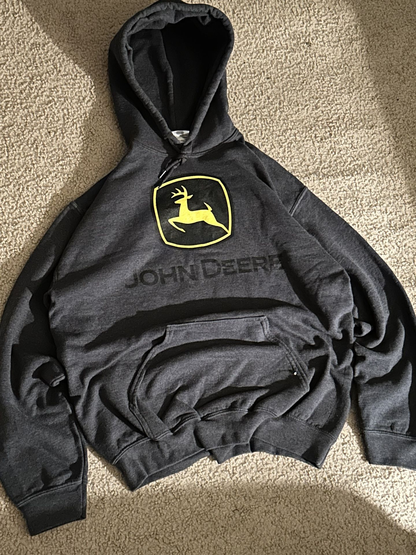 Grey And Yellow John Deere Hoodie
