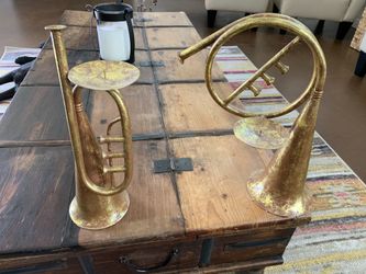 Christmas candle holders metal gold