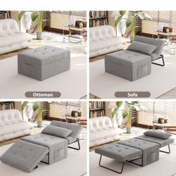 Sleeper Sofa Chair Bed, 4 in 1 Convertible Sofa Chair Ottoman 