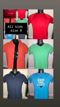 All size 8, boy shirt bundle. Near craig and Clayton
