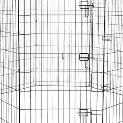 Amazon Basics Foldable Metal Pet Dog Exercise Fence Pen With Door Gate - 60 x 60 x 42 Inches, Black