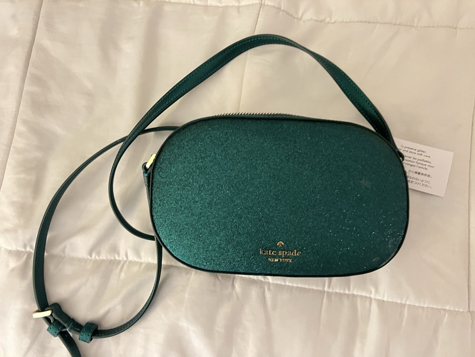 NWT Kate Spade Dark Green Glitter Purse