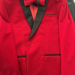 Red Velvet Prom Suit 